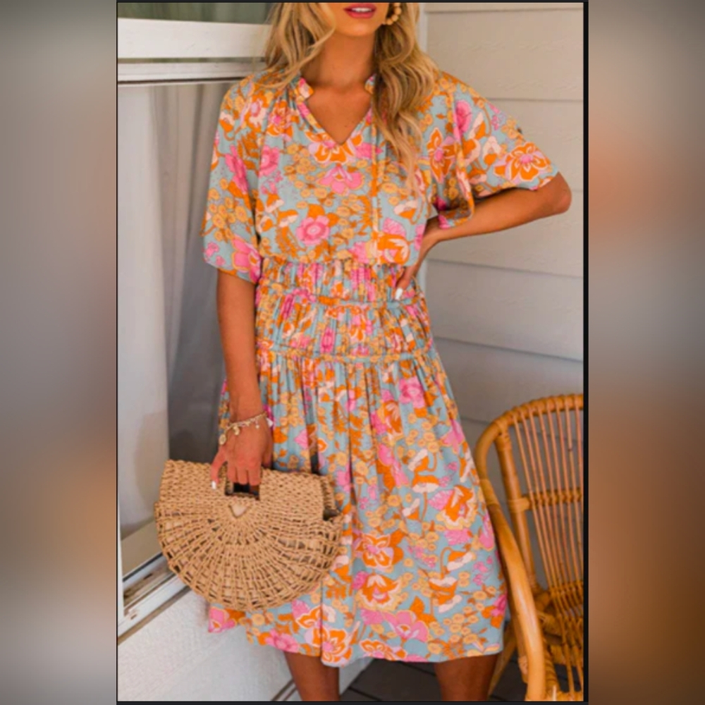Never worn midi floral dress
